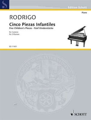 5 Pièces Pour Enfants. 2 Pianos RODRIGO Partition Piano