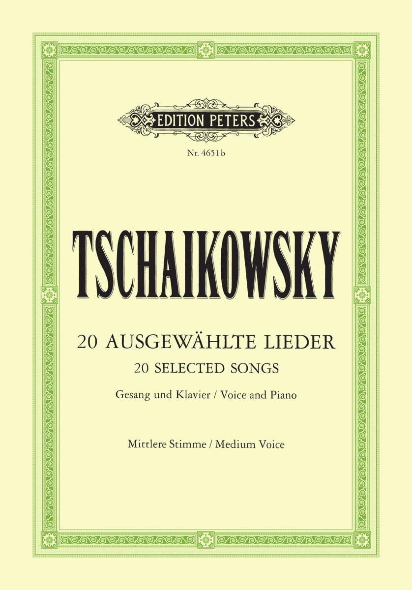 Lieder Choisis. Voix Moyenne TCHAIKOVSKY Partition Mélodies