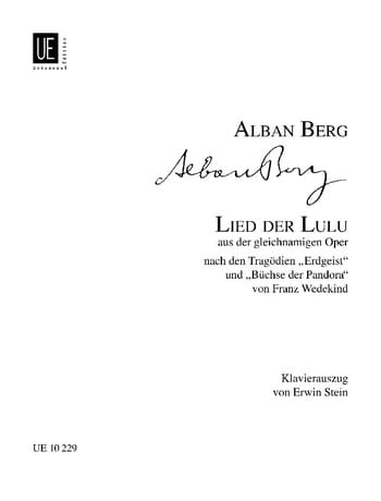 Lied der Lulu. BERG Partition Opéras