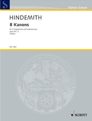 8 Canons, Opus 45-2 HINDEMITH Partition Chœur