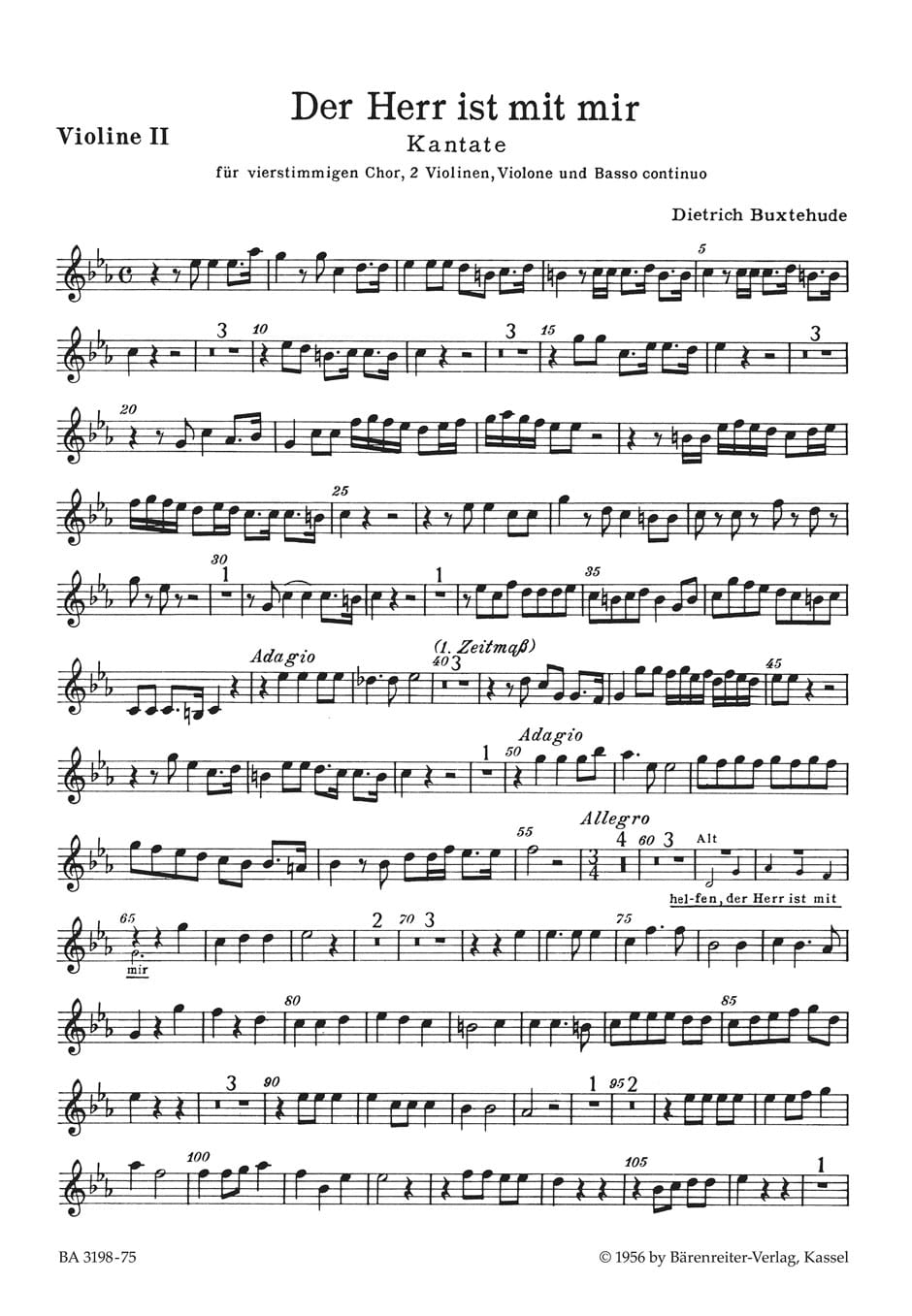 Der Herr Ist Mit Mir. Violon 2 BUXTEHUDE Partition