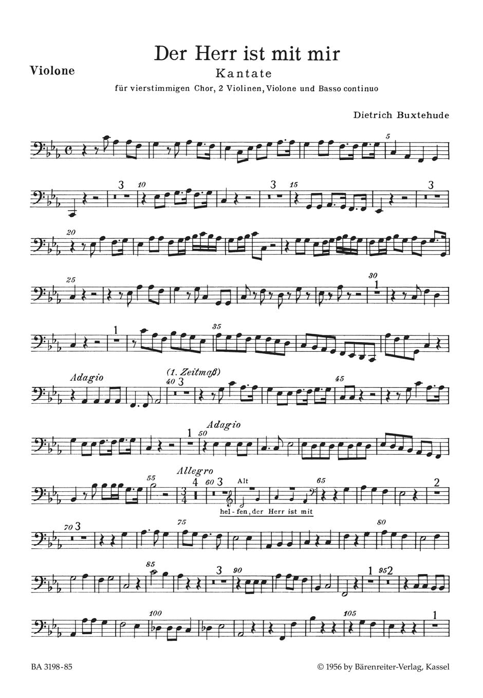 Der Herr Ist Mit Mir. Cello BUXTEHUDE Partition