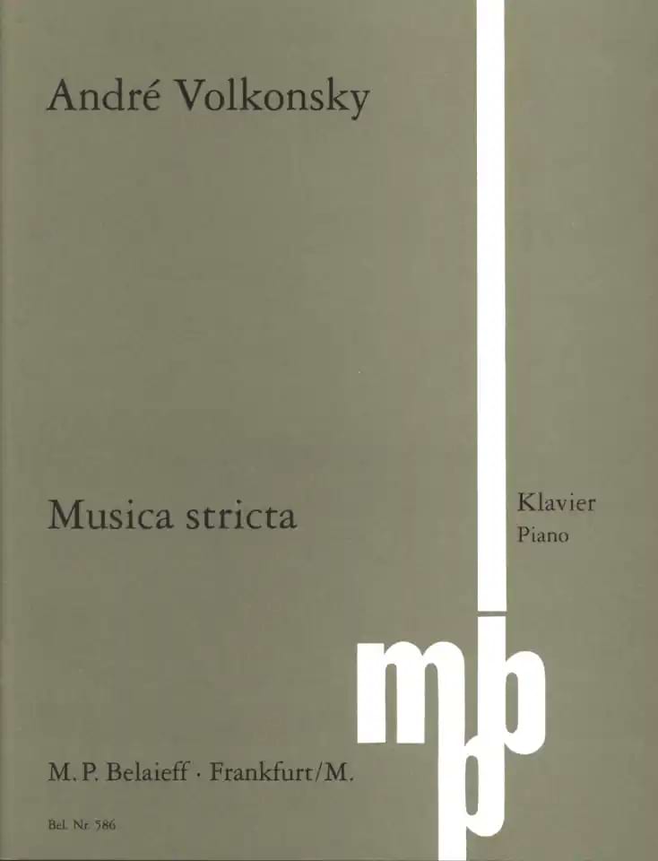 Musica Stricta Andreï Volkonsky Partition Piano
