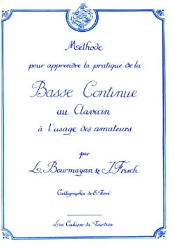 Basse Continue au Clavecin Bourmayan - Frisch Partition Clavecin