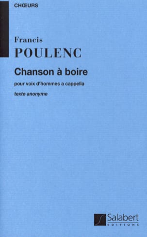 Chanson à boire POULENC Partition Chœur