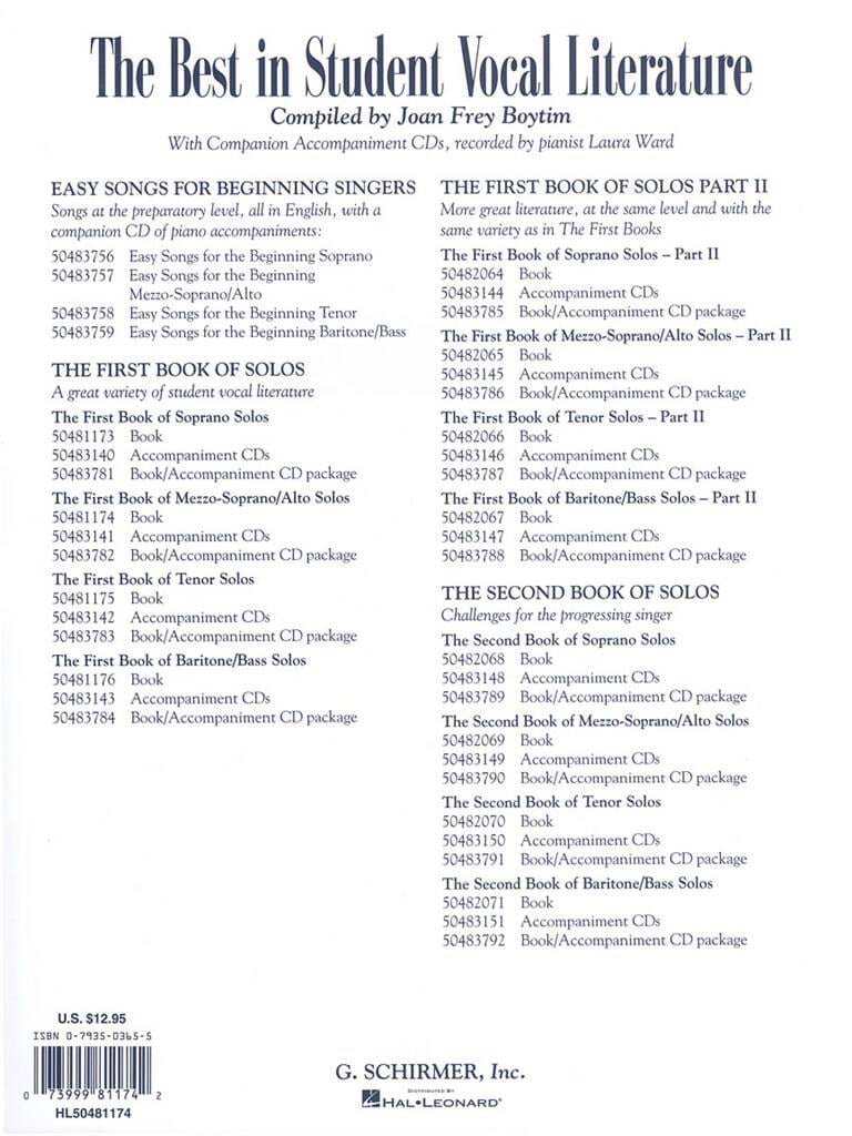 The First Book of Mezzo-Soprano / Alto Solos Partition Mélodies