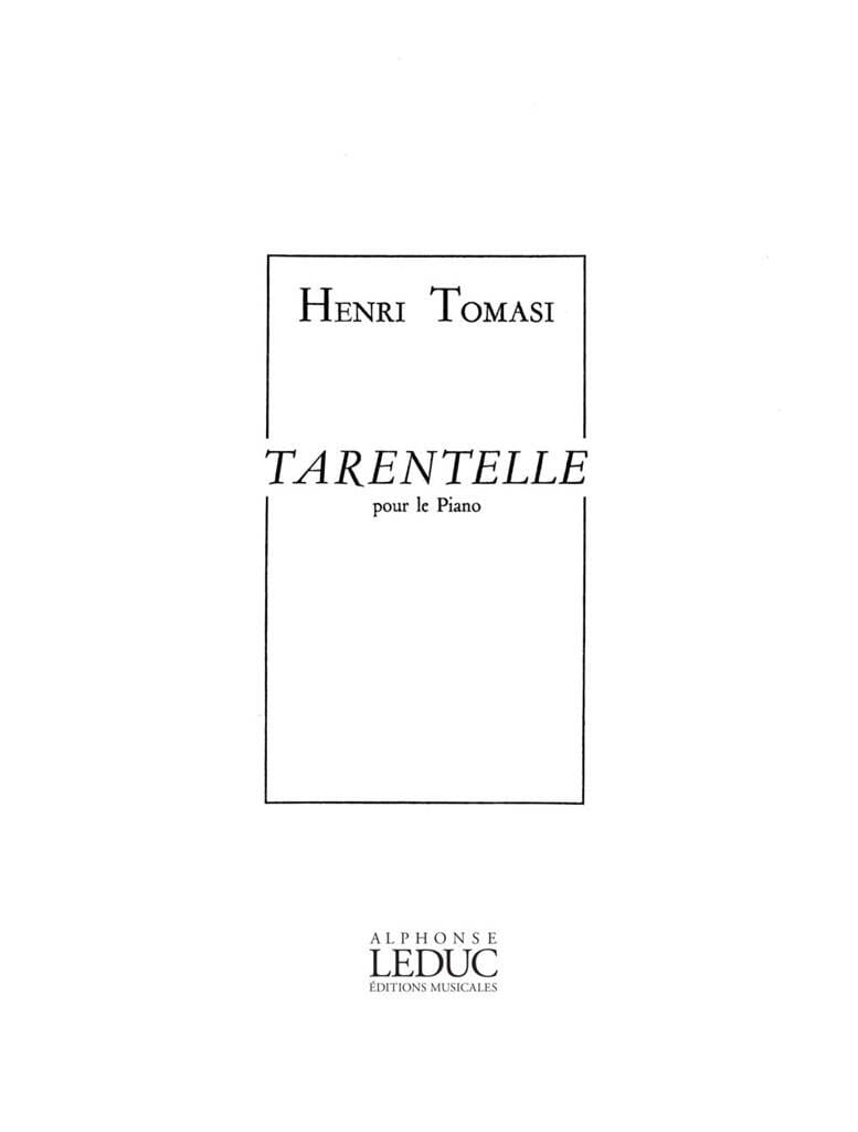 Tarentelle TOMASI Partition Piano