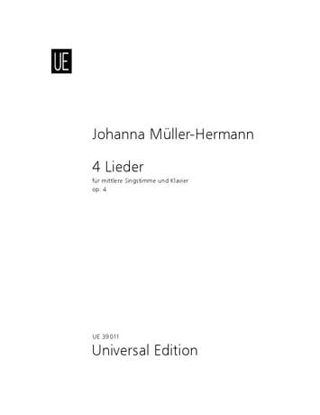 4 Lieder op. 4 Johanna Müller-Hermann Partition Mélodies