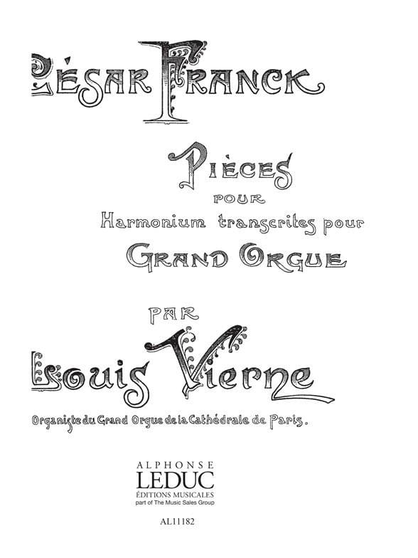 5 Pièces Pour Harmonium - FRANCK / VIERNE - Partition - Orgue