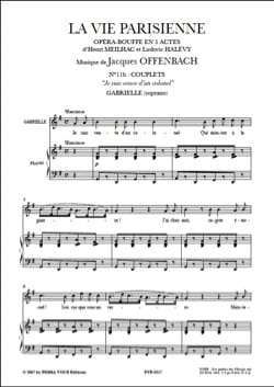 Je suis veuve d'un colonel. La vie parisienne - OFFENBACH - Partition