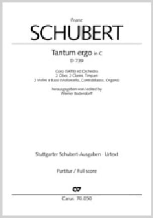 Tantum Ergo D 739 En Ut SCHUBERT Partition Chœur