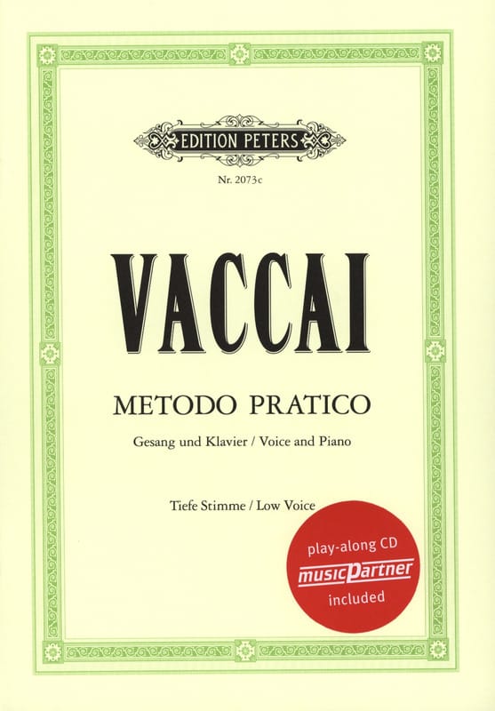 Metodo Pratico Voix Grave Nicola Vaccai Partition Pédagogie