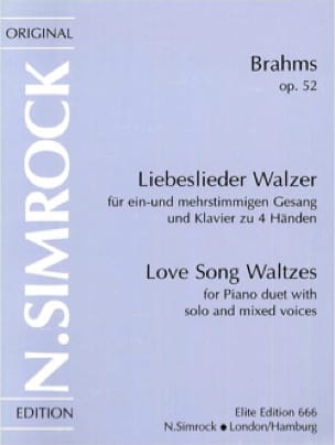 18 Liebeslieder Walzer Op. 52 BRAHMS Partition Chœur