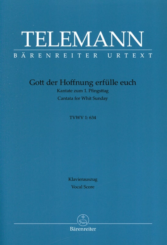 Gott der Hoffnung erfülle euch TELEMANN Partition Chœur