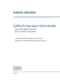 Lettre à ma sœur tant aimée - Voix grave - Isabelle Aboulker