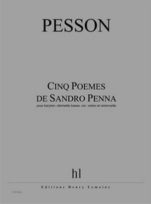 5 Poèmes de Sandro Penna - Gérard Pesson - Partition