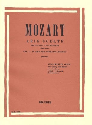 Arie Scelte Soprano Léger Volume 1 MOZART Partition Opéras