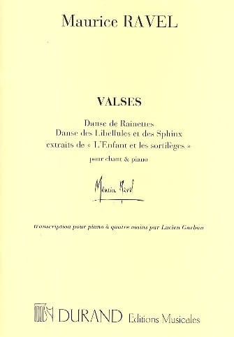 Valses de L'Enfant et les Sortilèges. 4 Mains RAVEL Partition Piano