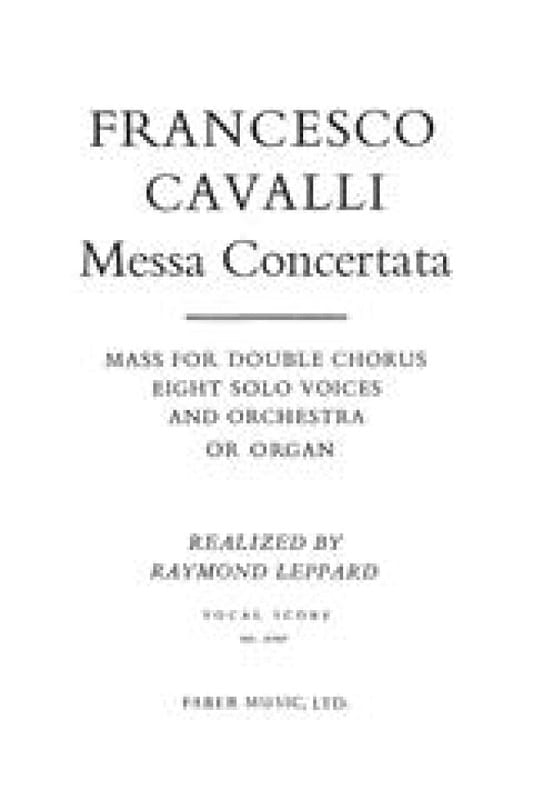 Messa Concertata - Francesco Cavalli - Partition