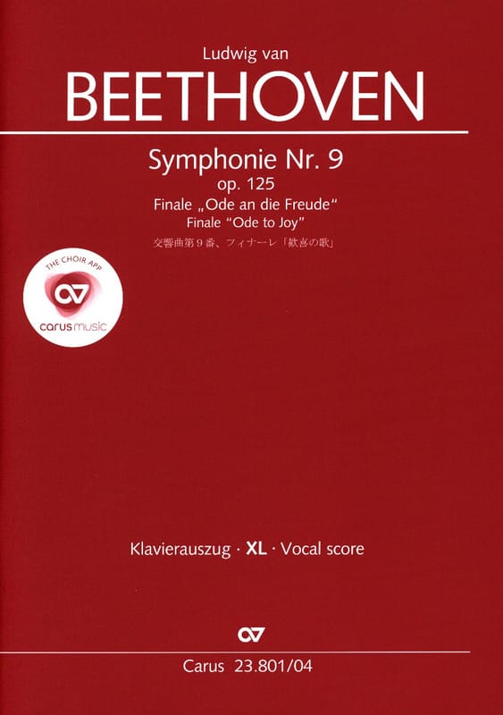 An die Freude Opus 125 XL Format - BEETHOVEN - Partition - Chœur