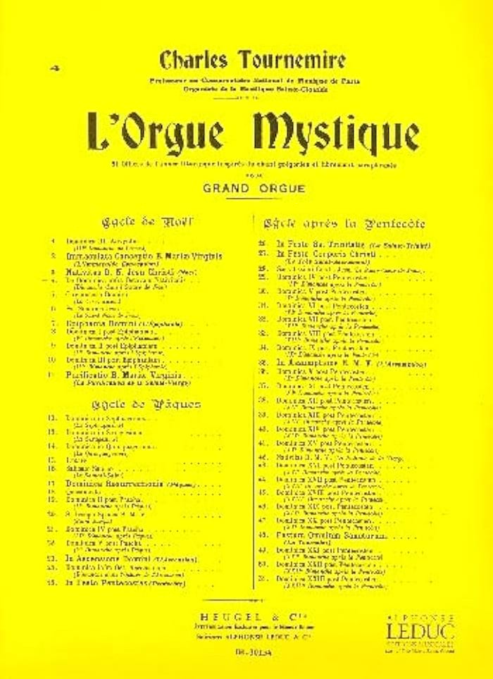 Octave de Noël. Orgue Mystique 4 Charles Tournemire Partition Orgue