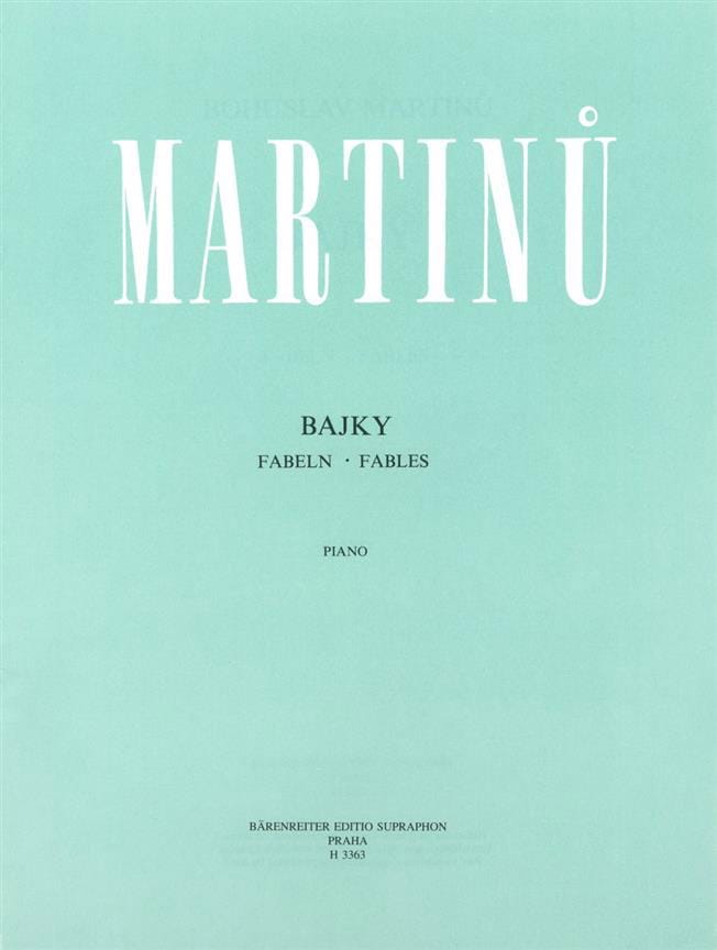 Fables MARTINU Partition Piano
