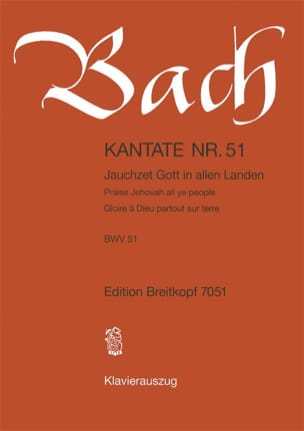 Cantate BWV 51 - Choeur BACH Partition Musique de chambre vocale