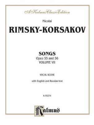 Songs Volume 7 Op. 55 et 56 RIMSKY-KORSAKOV Partition Mélodies