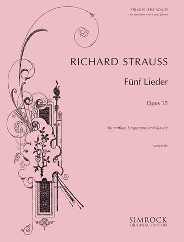 5 Lieder Opus 15. Voix Moyenne - Richard Strauss - Partition
