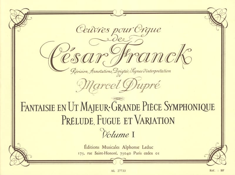 Oeuvres Pour Orgue Volume 1 - Franck César / Dupré Marcel - Partition