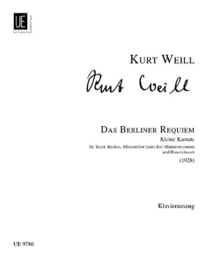 Das Berliner Requiem WEILL Partition Chœur