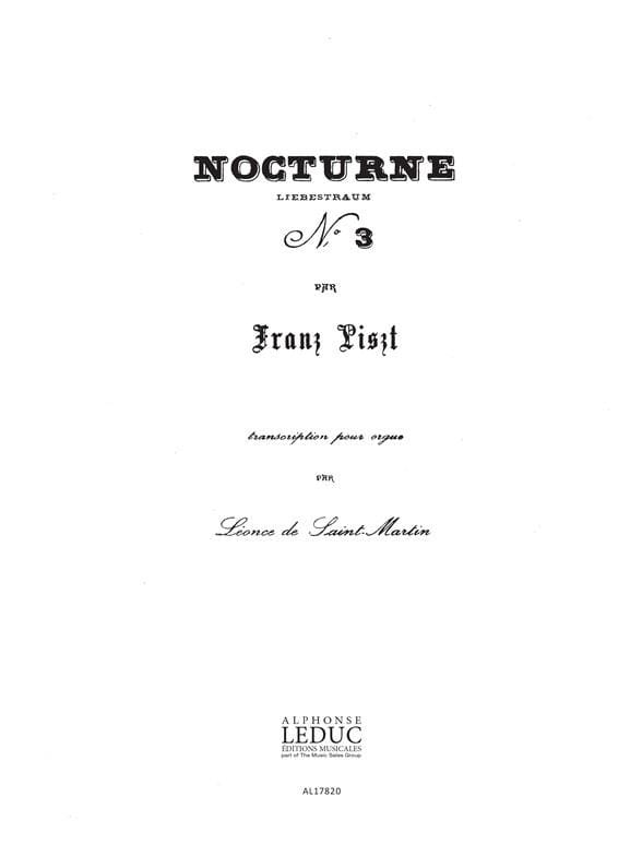 Nocturne n° 3 LISZT Partition Orgue