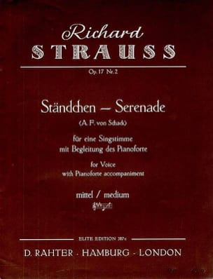 Ständchen Op. 17-2. Voix Moyenne Richard Strauss Partition Mélodies