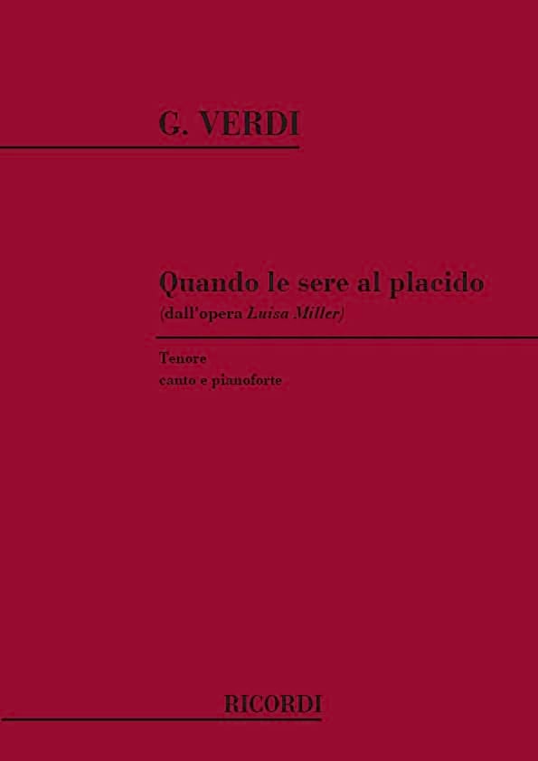 Quando le sere al placido. Luisa Miller VERDI Partition Opéras
