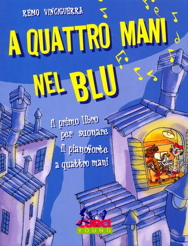 A Quattro Mani nel Blu. 4 mains Remo Vinciguerra Partition Piano