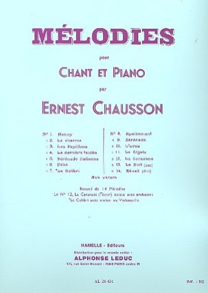 14 Mélodies. CHAUSSON Partition Mélodies