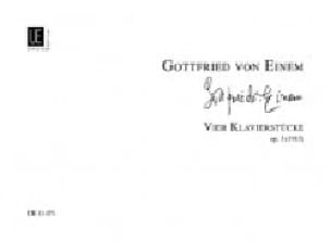 4 klavierstucke Op. 3 Gottfried von Einem Partition Piano