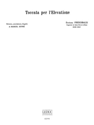 Toccata Per L'elevatione. Frescobaldi / Dupré Partition Orgue