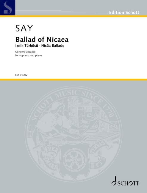 Ballad of Nicaea op. 120 Fazil Say Partition Mélodies