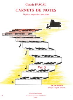 Carnets De Notes - Volume 3 Claude Pascal Partition Piano