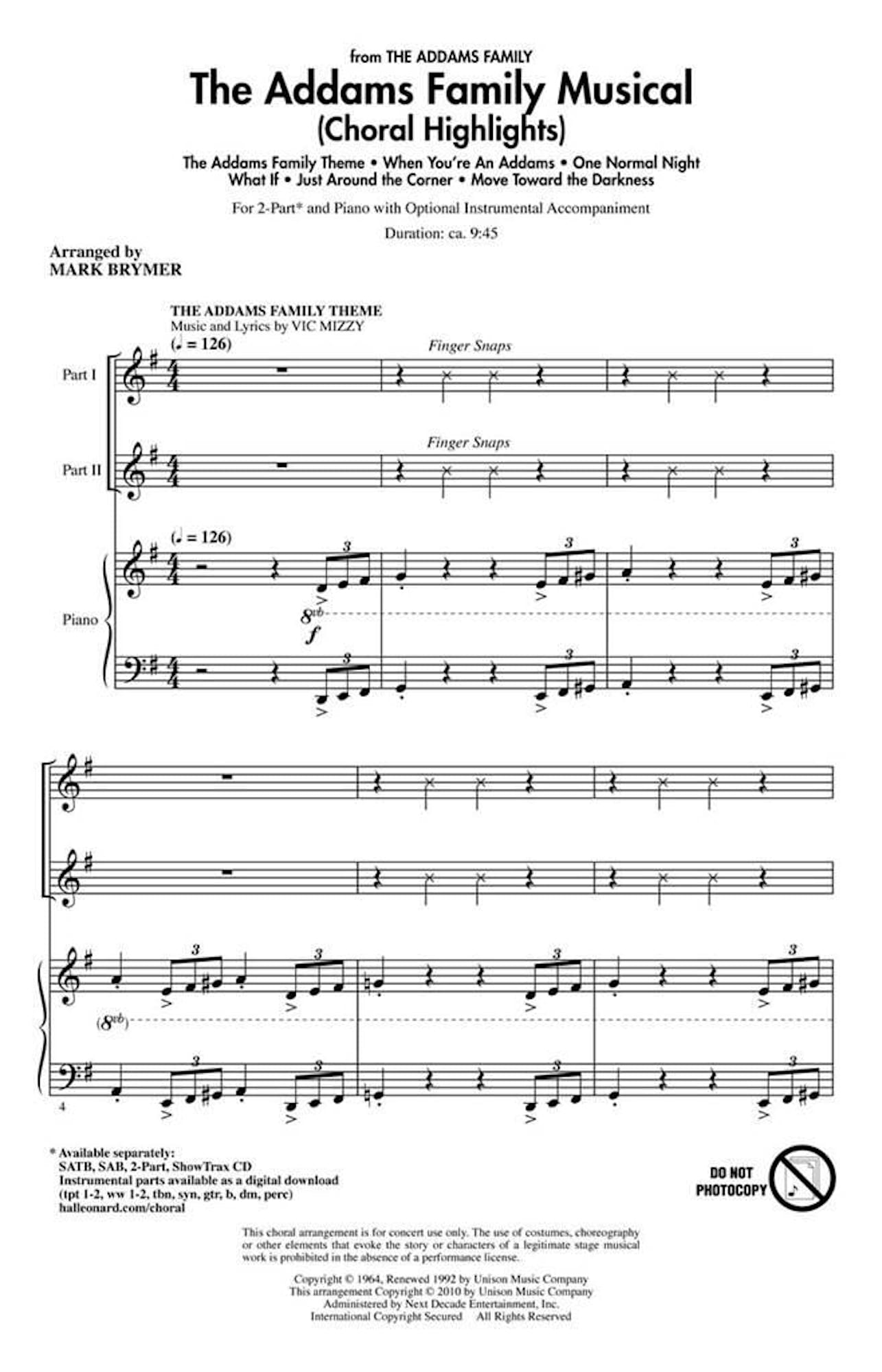 The Addams Family Musical Partition