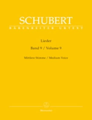 Lieder. Volume 9. Voix Moyenne SCHUBERT Partition Mélodies