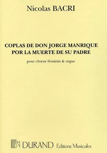 Coplas de Don Jorge Manrique... Op. 33-2b - Nicolas Bacri - Partition