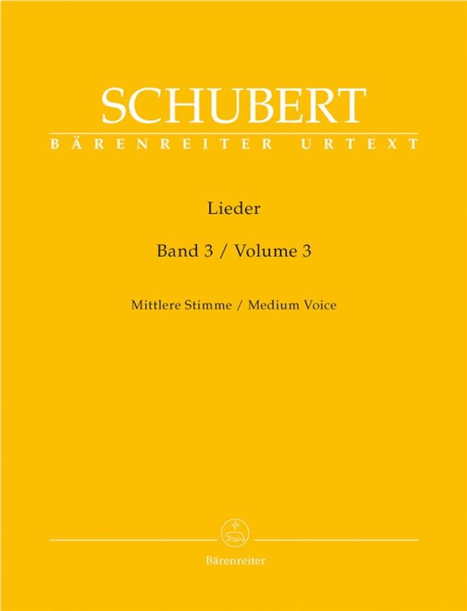 Lieder Volume 3. Voix Moyenne SCHUBERT Partition Mélodies