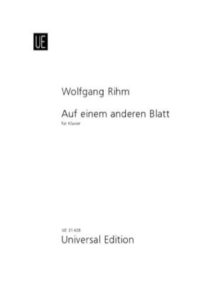 Auf Einem Anderen Blatt Wolfgang Rihm Partition Piano