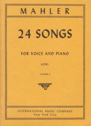 24 Songs Volume 2. Voix Grave MAHLER Partition Mélodies