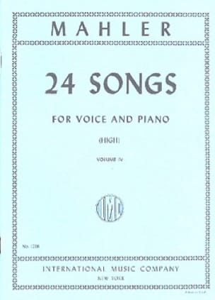 24 Songs Volume 4. Voix Haute MAHLER Partition Mélodies