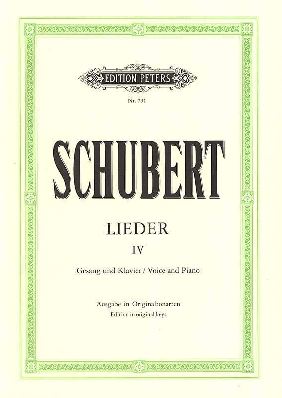 Lieder Volume 4 - Ton Original SCHUBERT Partition Recueils