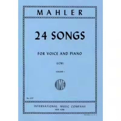 24 Songs Volume 1 Voix Grave MAHLER Partition Mélodies