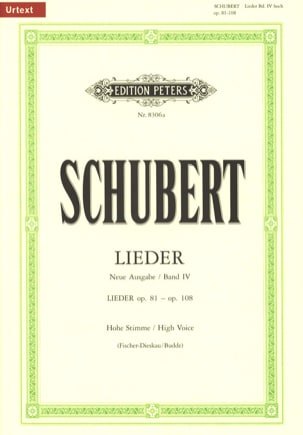 Lieder Volume 4 - Voix Haute SCHUBERT Partition Mélodies